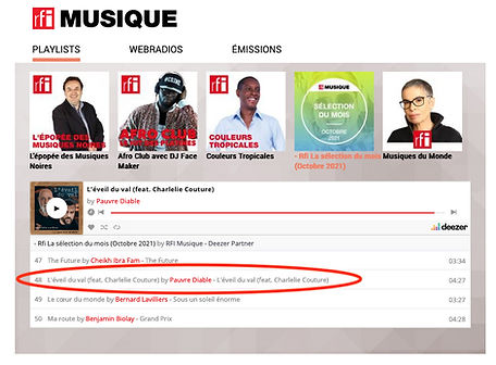 Pauvre Diable en playlist sur RFI